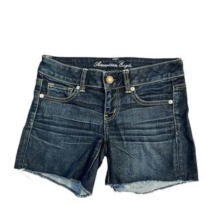 American Eagle Dark Denim Cutoff Shorts Size 4